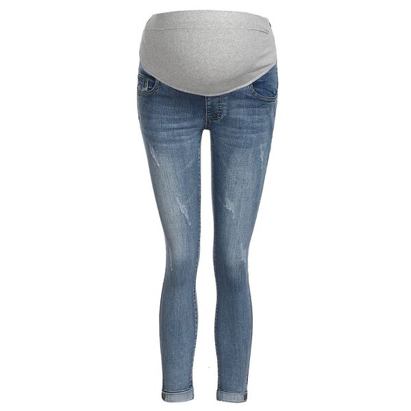 

trousers for pregnant women clothes elastic waist maternity pants abdominal pregnancy jeans stretch leggings clothing womens, White