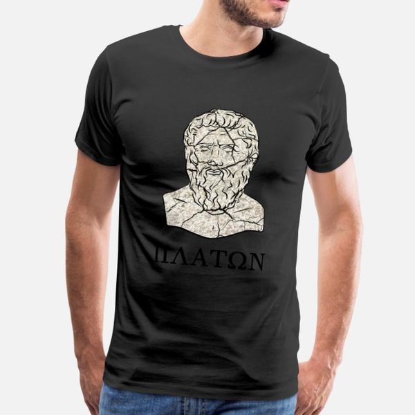 

plato t shirt men fitness short sleeve s-xxxl basic solid fitness funny spring cool