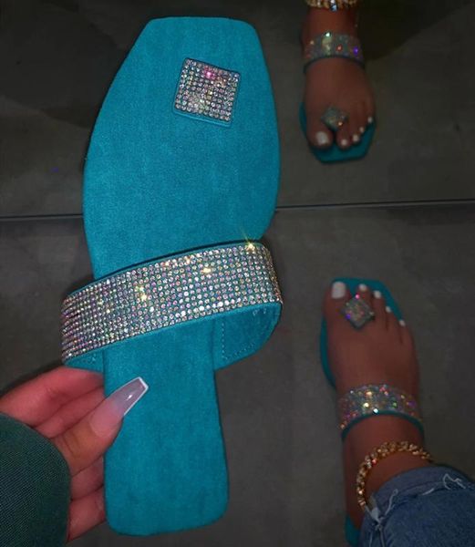 

flat shoes female glitter slides ladies' slippers square toe rubber flip flops slipers women soft jelly summer hawaiian 2020, Black