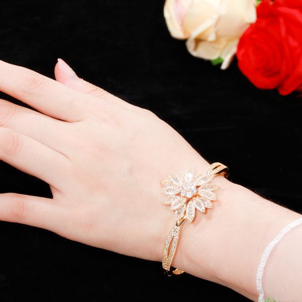 

model jewery gold and white color women bracelet set with cubic zirconia girl link chains, Golden;silver