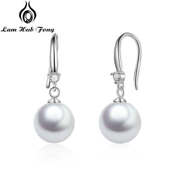 

dangle & chandelier vintage pearl earrings drop for women white pendant 925 sterling silver fine jewelry gift her (lam hub fong)