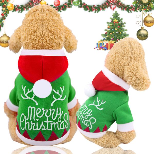 

dogs and cats pet clothes for autumn and winter new products green number holiday clothes medium-sized dog two-legged clothes