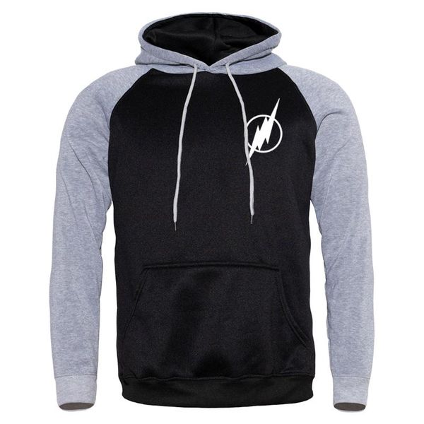 

the flash printed hoodie male 2020 autumn winter casual raglan hooded hoody streetwear men's hoodies harajuku sweatshirt men, Black