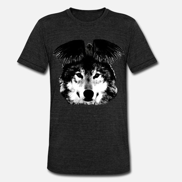 

raven in the wolf t shirt men create tee shirt round neck fit cute funny spring autumn vintage shirt