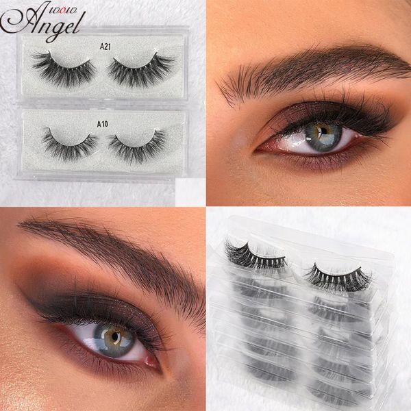 

false eyelashes wowangel eyelash 3d mink lash 100% cruelty cilios dramatic reusable natural 10 pairs makeup