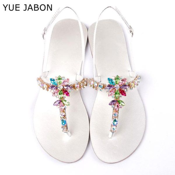 

women sandals plus size 43 flat shoes for women rhinestones chains summer shoes 2020 flip flop chaussures femme crystal sandals, Black