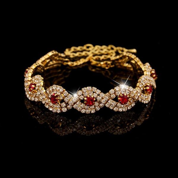

simple crystal bracelet women's flash stone for women's charm for employee benefits wedding travel anniversary, Golden;silver