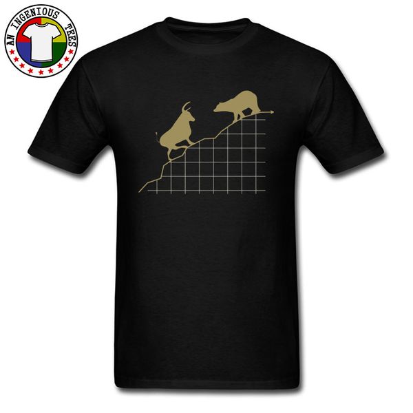 

shares bull and bear index stock pattern t shirts premium o neck summer/fall customized shirts 100% cotton tees men's