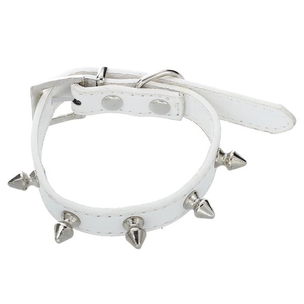 

pu studs rivet collar pu studs rivet for dog, cat pet white xs