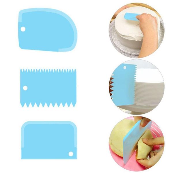 

3 инструменты сливки инструмент color a6v9 выпечка ракель торт торты для кухни пластиковые пк режущий набор ножей скребок для выпечки декор
