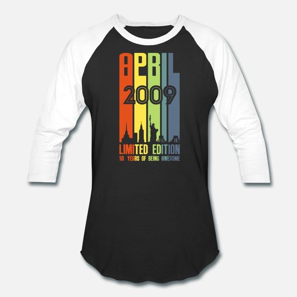 

april 2009 10 year old 2009 birthday t shirt men print tee shirt crew neck trend anti-wrinkle funny spring novelty shirt