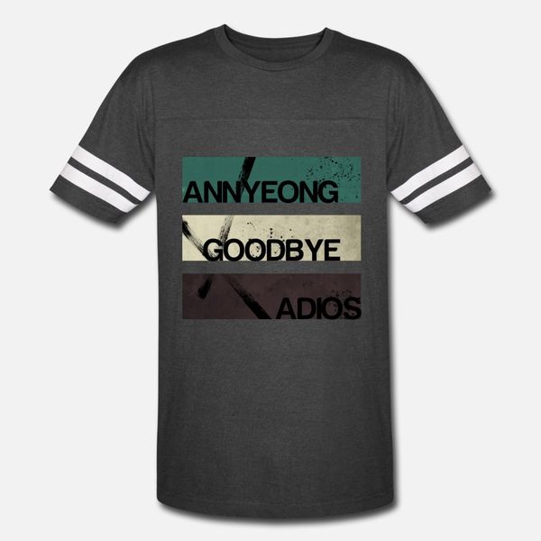 

2ne1 annyeong goodbye adios t shirt men customize short sleeve round neck formal cute fashion summer style family shirt