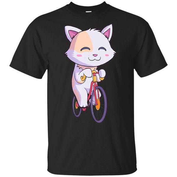 

cycling kawaii cat bicycle kids shirt road bike cyclist gift black t - shirt m - ... harajuku tee shirt