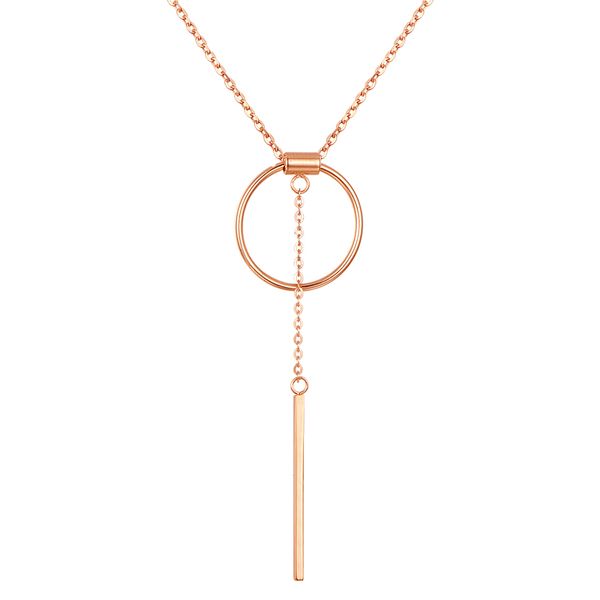 

solid au750 rose gold necklace chain women geometric pendant necklace 2.02g, Silver