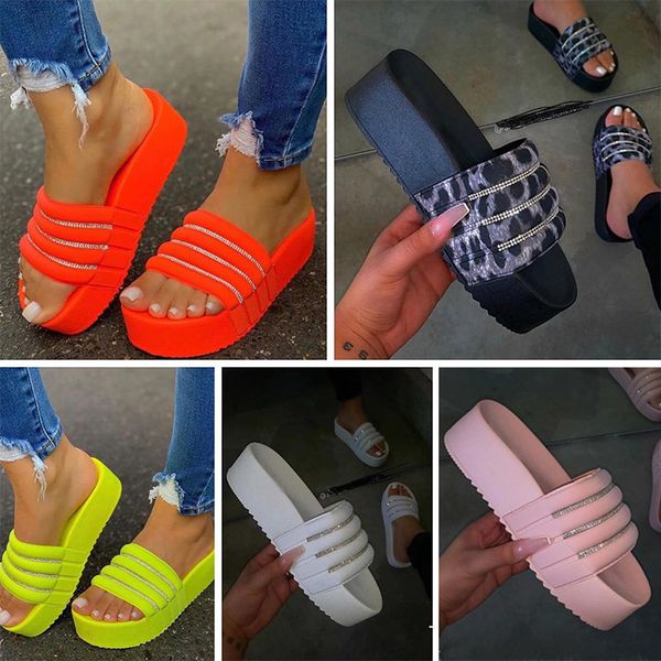 

women's casual platform slippers woman indoor bling summer beach shoes ladies flat slides soft sneakers female outdoor footwear, Black
