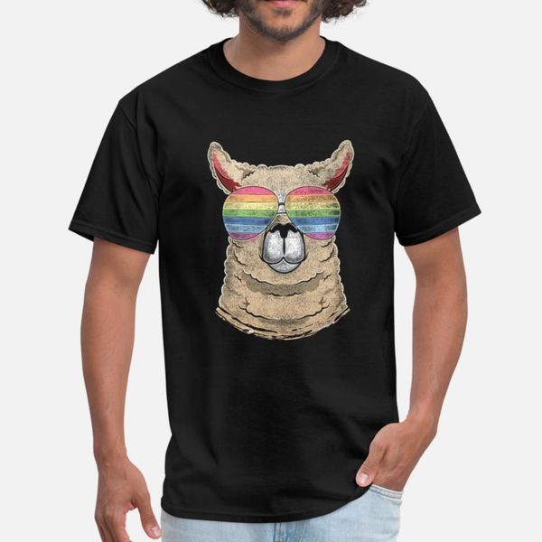 

vintage retro funny lama alpaca sunglasses t shirt men print short sleeve crew neck letters famous casual summer pictures shirt