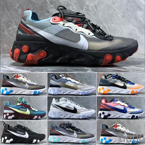 

classic women men running shoes react vision element 87 solar red total orange anthracite womens mens fashion outdoor sneakers xi06