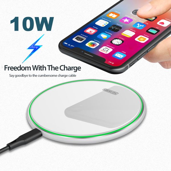 

metal 10w wireless charger mirror fast charging for iphone 8 x xr xs max samsung s10 s9 deskwireless charger pad