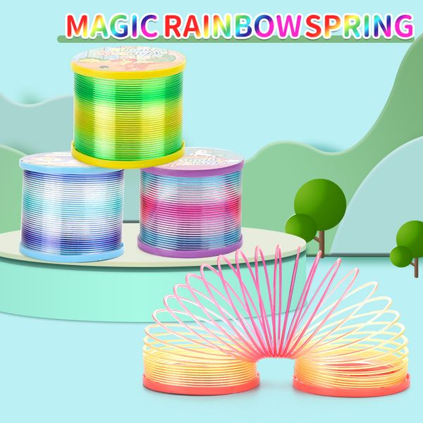 

children toy colorful spring ring fun colorful spring ring pull ring magic rainbow spring coil kid gift