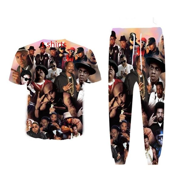 

new fashion women/mens 2pac tupac funny 3d print t-shirt + jogger pants casusal tracksuit sets, Gray