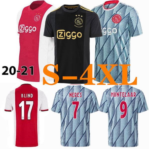 

50th 2020 4xl ajax home soccer jerseys #21 de jong away shirt ajax xxxxl 2020 2021 #10 tadic #4 de ligt #22 ziyech men football uniforms, Black;yellow