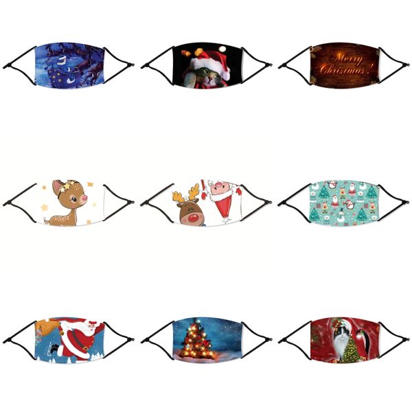 

ice silk breathing valve christmas mask anti-dust adjustable christmas masks kids pm2.5 christmas masks reusable mouth muffle protective #51, Black