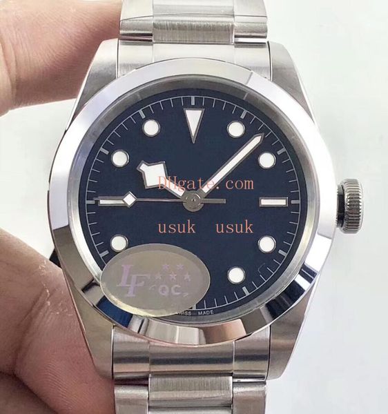 

lf black bay m79540 41mm mens watch polishing 316l stainless steel black dial swiss 2824 automatic 28800 vph sapphire crystal luminiscents, Slivery;brown
