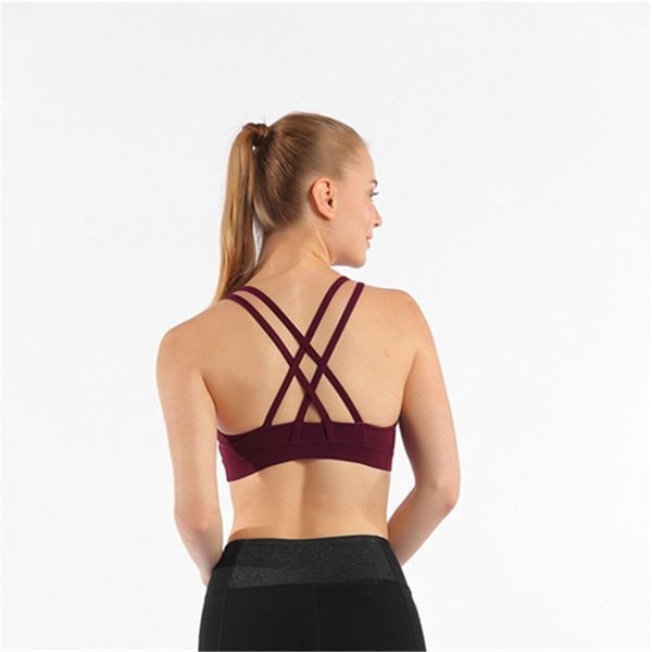 

yoga sports bra full cup quick dry shockproof cross back push up workout bra for women gym running jogging fitness bra, White;red