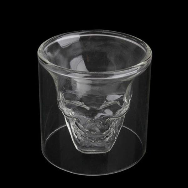 

transparent double layer skull head vodka sglass cup drinking cup for whiskey wine vodka