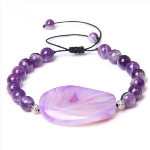 

ethnic style silver plated many style irregular shape agates connect round beads bracelet handmade weave jewelry, Black