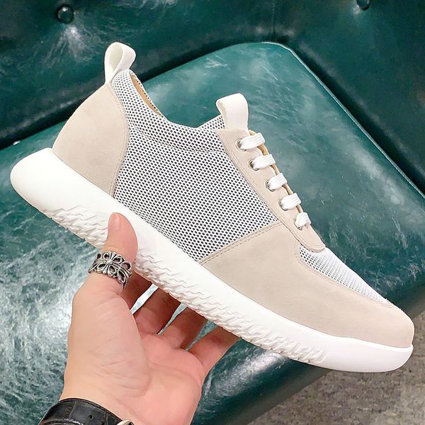 

highquality sneakers mens thicksoled shoes, white technical mesh and calf leather thick white rubber highheeled sneakers, running shoes qwi, Black