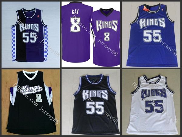 

sacramento kings men 8 bogdan bogdanovic 55 jason williams nba men red jerseys, Black