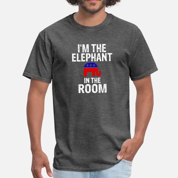 

i'm the elephant in the room republican t shirt men printed 100% cotton s-3xl standard famous funny casual summer style letters shirt, White;black