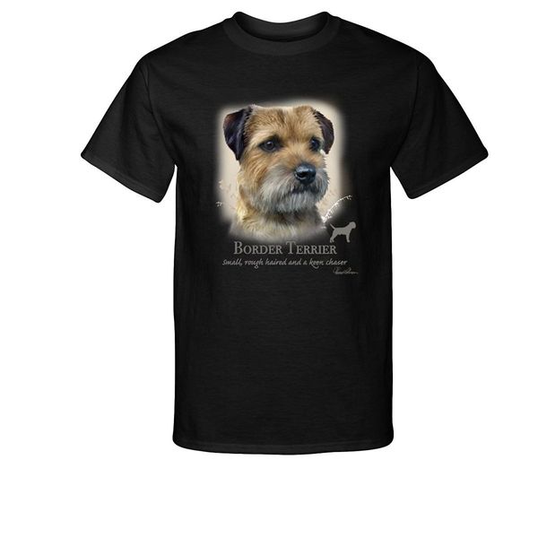 

2019 fashion cotton tee shirt fashion border terrier dog t-shirt