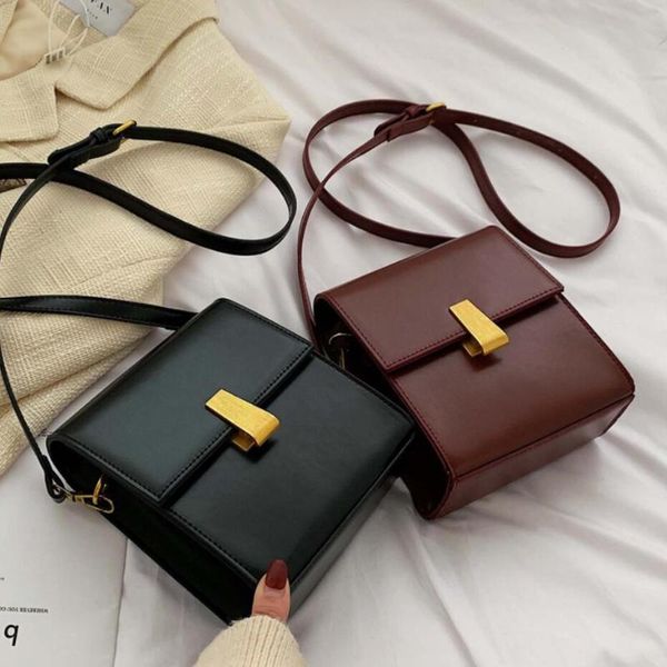 

retro fashion female square crossbody bag 2020 new leather women's designer handbag travel shoulder messenger bags