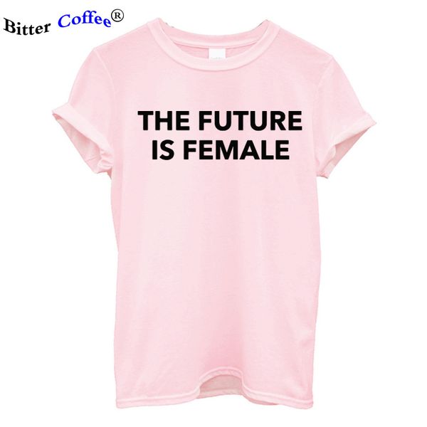 

women's t-shirt the future is female print 100% cotton t shirt women casual short sleeve for o-neck summer loose, White