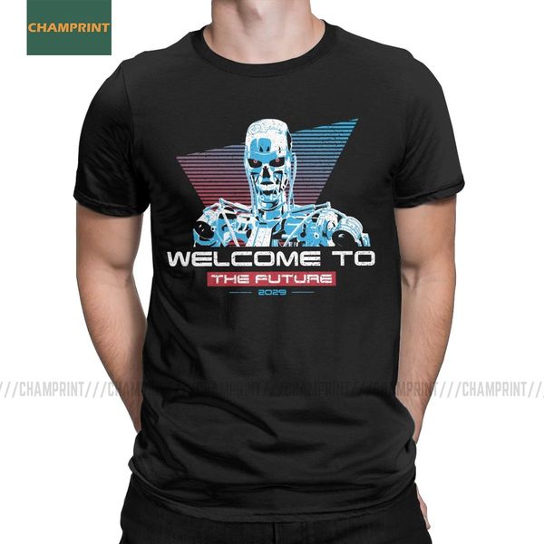 

добро пожаловать в будущее терминатор t-shirt men arnold schwarzenegger t800 робот хлопок тройники с коротким рукавом футболки подарка tops