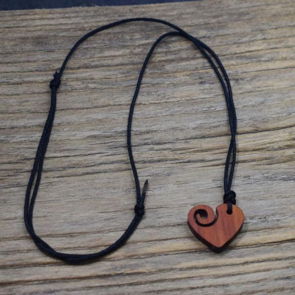 

sanlan 1pcs wood wave necklace with adjustable rope 55cm, Silver