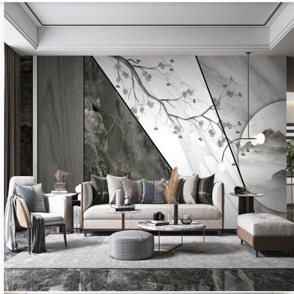 

modern light luxury stone wood grain curtains 3d window curtain for living room bedroom drapes cortinas customized size