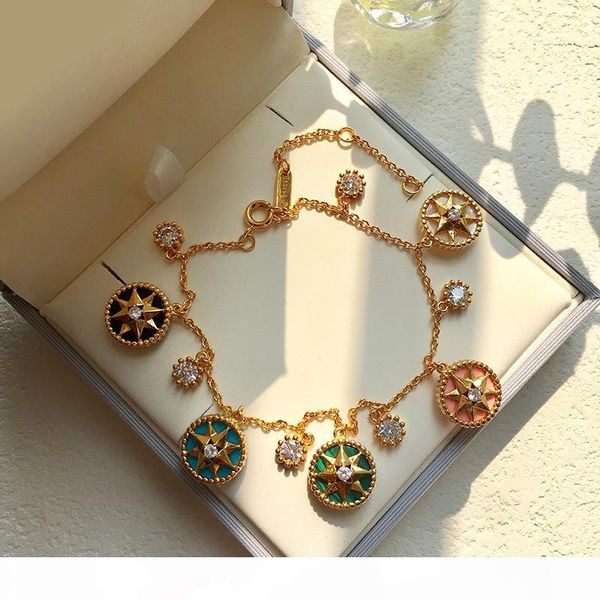 

fashion jewelry new 2020 woman cuff bracelet golden lucky eight-man astrolab five flowers stainless steel gift, Black