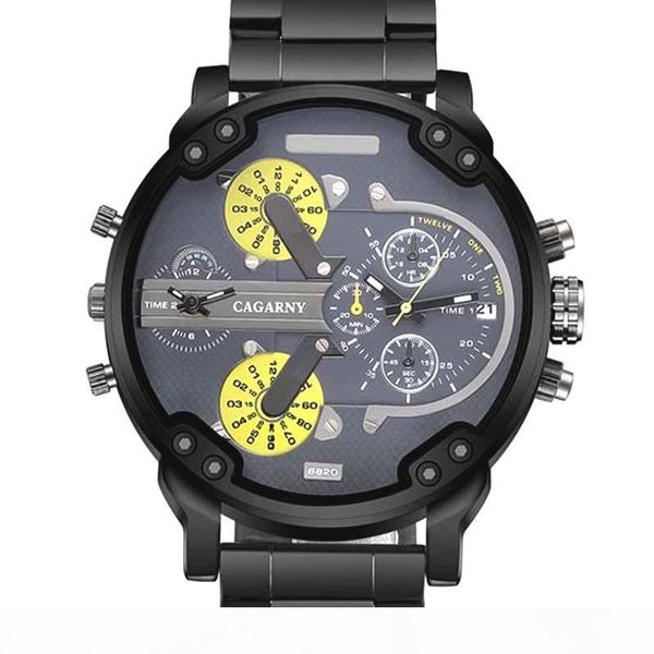 

watch men cagarny stainless steel men's watch sports calendar big dial fashion quartz watch relogio masculino sh190929, Slivery;brown