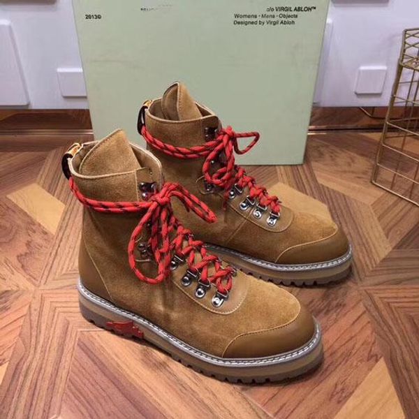 

2019 classic suede increase high men s leather shoes lace up ribbon belt buckle ankle boot real leather female rough heel men boot 40-44, Black