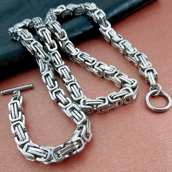 

necklace men's stainless steel big necklace chain hip hop punk long ot jewelry on the neck gifts for male accessories, Silver