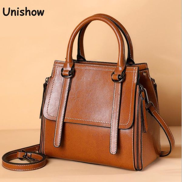 

unishow split leather women handbags oil wax leather women shoulder bag brand designer cow crossbody bags ladies sac
