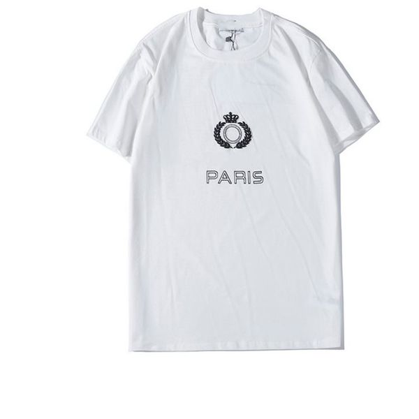 

2020 paris spring summer autumn men's t shirt fashion street casual tshirts cool boy style tees black and white colors wholesale for un, White;black
