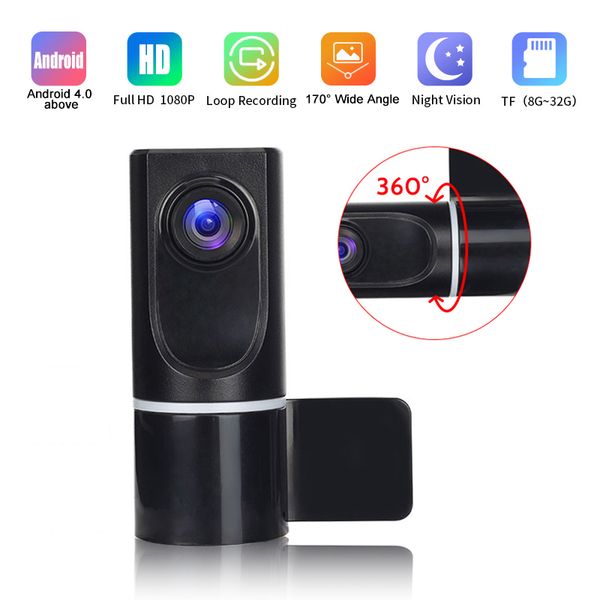 

android usb car dvr camera with adas function 1080p hd video recorder for car 360Â° rotating electronic accessories dash cam