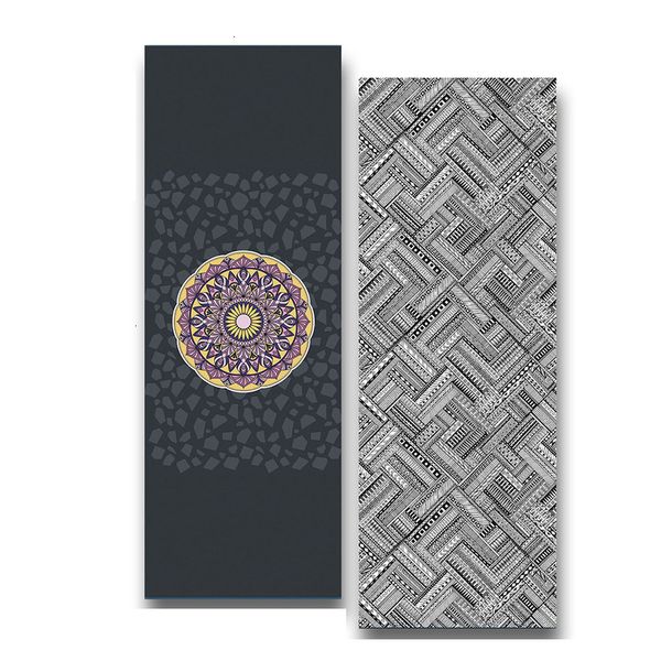 

1мм женщина yoga mat пот поглощающего полотенце double side фитнес спорт мат бодибилдинг доступные этнический стиль печать йога pad