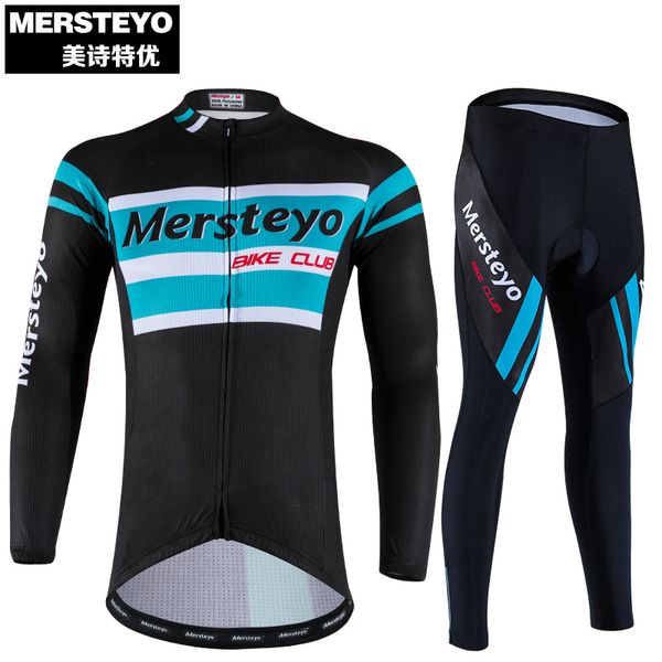 

2020 mersteyo дышащая велоспорт одежды костюм с длинным рукавом велосипед одежда костюмы одежда удобная mtb задействуя одежда féminin, Black;blue