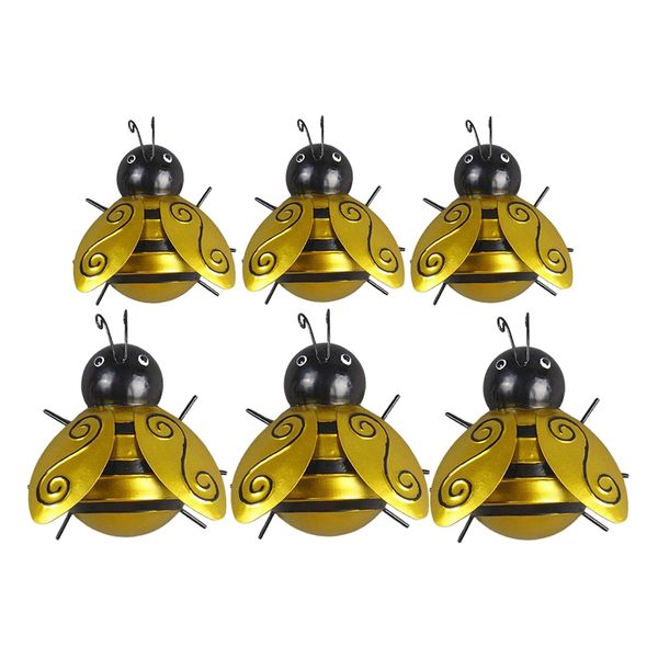 

set of 6 chic honey bee wall art hanging sculpture garden backyard bugs