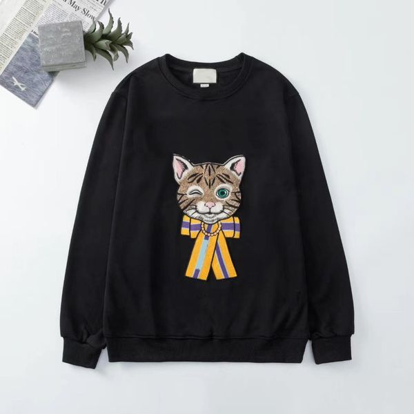 

италия mens перемычки 20fw мультфильм кошек вышивки pattern толстовка hiphop одежда девушки новые моды одежды haute couture aisan размер